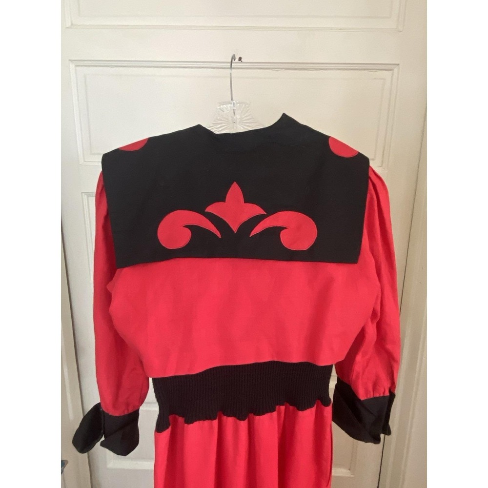 80's Vintage Jumpsuit Side Effects   Red Black Sz S New Wave Punk - Picture 7 of 9